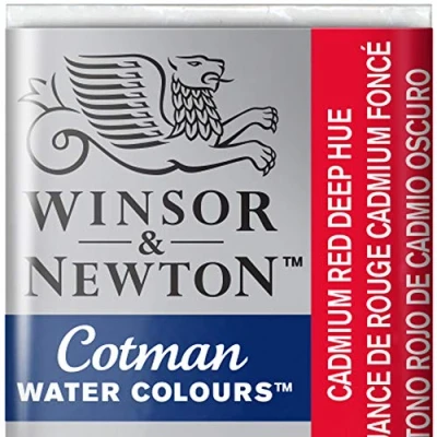 Image de Winsor &amp; Newton Cotman Aquarelle 1/2 Godet Rouge De Cadmium Foncé Imitation