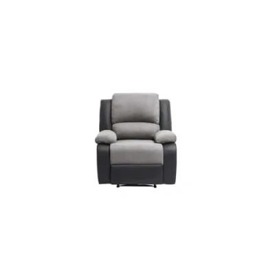 Image de RELAXXO Fauteuil Relaxation 1 place Microfibre et Simili LEO Gris Noir