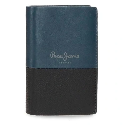 Image de Pepe Jeans Double Portefeuilles et Porte Monnaie en Cuir de Vachette, Noir, Kaki, Marine, différentes Tailles, Bleu Talla única, Portefeuille