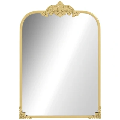 Image de HOMCOM miroir mural, 60 x 87 cm de salle bain style baroque, décoratif avec cadre métallique pour salon, chambre, or