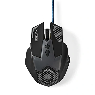 Image de NEDIS GMWD200BK Souris de Jeu Filaire éclairée 2400 DPI 7 Boutons Noir 1,50 m