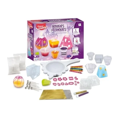 Image de Maped Creativ Loisirs Créatifs Coffret Féeriques dès 8 Ans Kit Travaux Manuel Enfant pour Fabriquer des Bougies Cire Originales et Colorées, J45026, Multicolore