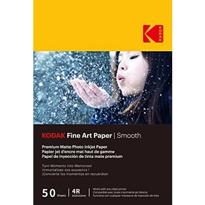 Image de KODAK 9891093 50 feuilles de papier photo 230g/m², mat, Format A6 (10x15cm), Impression Jet d’encre effet lisse