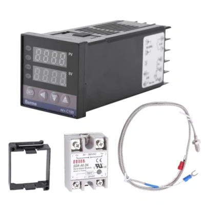 Image de Thermostat numérique, 0 ℃ 1300 alarme REX C100 PID numérique LED Contrôleur de température Kits AC110V 240V