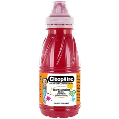 Image de CLEOPATRE Encre à Dessiner Rouge Carmin au format de 250 ml
