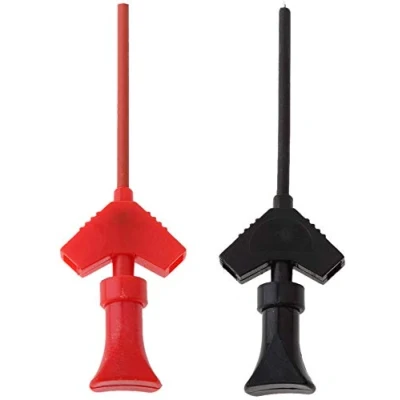 Image de DollaTek 2Pcs Mini Clamp Test Probe SMD SOIC IC Multimeter Rouge + Noir