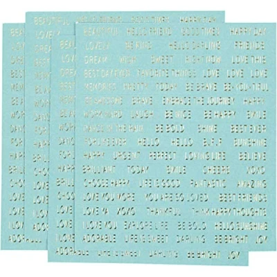 Image de Creativ Company CC Stickers Teksten Goud 10x11,5 Turquoise 4 stuks