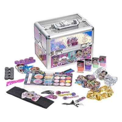 Image de L.O.L Surprise! Townley Girl Train Case L&#039;ensemble de maquillage cosmétique comprend un brillant à lèvres, miroitement pour les yeux et plus encore ! Filles, partir 3 ans