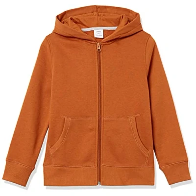 Image de Amazon Essentials Sweatshirts à Capuche en Polaire avec Fermeture Éclair Garçon, Brun Clair, 9 Ans
