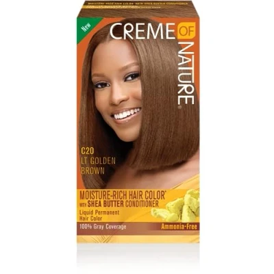 Image de Creme of Nature Coloration liquide pour cheveux, brun doré C20
