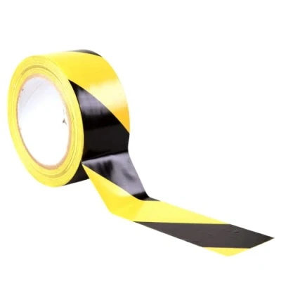 Image de GTSE Ruban Adhésif de signalisation 50 mm x 33 m par rouleau pour le marquage au sol/sécurité rayures noires/jaunes Signal sécurité