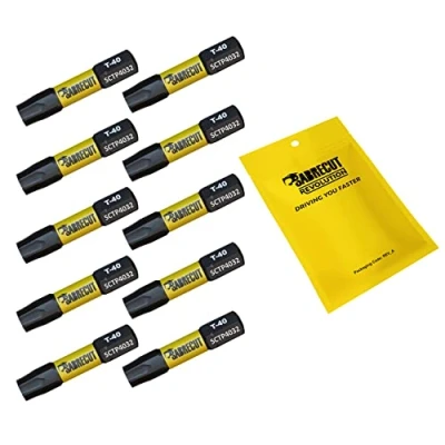 Image de 10 x SabreCut SCTP4032_10 32 mm T40 TX40 Torx Inviolable Sécurité Tournevis à Impact Magnétique Embouts de Heavy Duty Compatible avec Dewalt Milwaukee Bosch Makita et plus