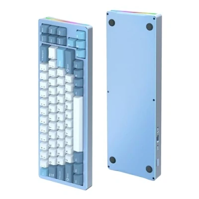 Image de ATTACK SHARK M71 Clavier de Jeu mécanique personnalisé en Aluminium CNC,Tri Mode BT5.0/2.4G sans Fil/Filaire,Rechargeable 4600 mAh,68% Hotswap Gasket,éclairage Chroma RGB pour Mac&amp;Win Song of Summer