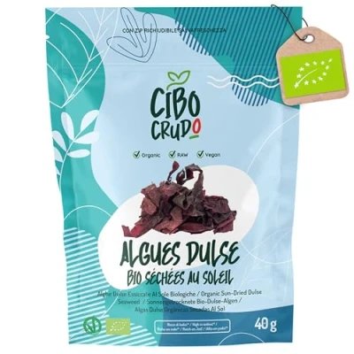 Image de Bio Algue Dulse Déshydratée 40g. Atlantic Algues Riche en Vitamines Fer Protéines Iode et Potassium.