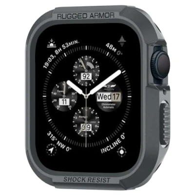 Image de Spigen Rugged Armor Coque Compatible avec Apple Watch Série 9 8 7 45mm et SE2 6 5 SE 4 44mm Gris foncé