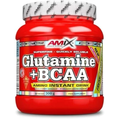 Image de AMIX BCAA Glutamine le complément alimentaire des acides aminés ramifiés, réduit catabolisme musculaire et facilite la récupération post formation, idéale pour les athlètes, Lima Limón 300 Gr.