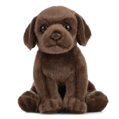 Image de Peluche Living Nature Chiot Labrador en peluche, brun chocolat (16 cm)