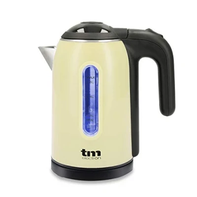 Image de TM Electron TMPKT010C Bouilloire électrique avec écran LED 1500 W Base 360 Double sécurité Crème