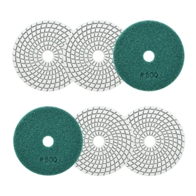 Image de SANLEETEK Disque Diamant Polissage 4&quot;/100mm 6 Pièces Grain 800 Pads pour Granit Marbre Pierre Artificielle Quartz Meuleuse D&#039;angle