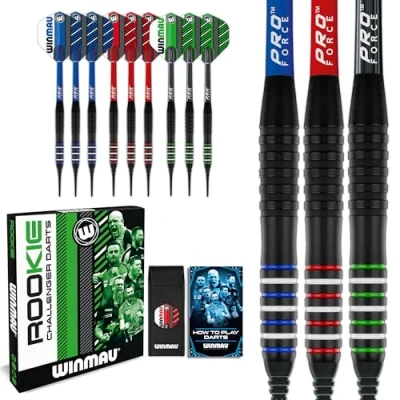 Image de WINMAU Rookie Fléchettes Unisexe, Bleu, Rouge et Vert, Standard