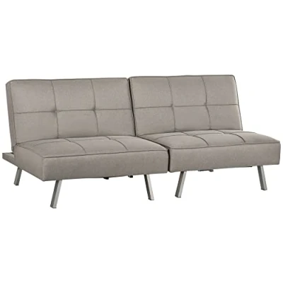 Image de HOMCOM Canapé Convertible 3 Places, clic clac, 2 fauteuils rembourrés avec Dossier inclinable Gris