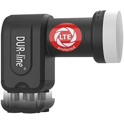Image de DUR line +Ultra Quattro LNB Seulement pour commutateur Multiple Noir avec Filtre LTE [ Test TRÈS Bien *] numérique Protection Contre Les intempéries, Full HD, 4K,qualité Premium