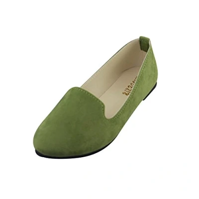 Image de MISSMAO Femme Ballerines Plates Pointue Depolie Casual y Elegante Mode Simple,Armée Verte,EU 38