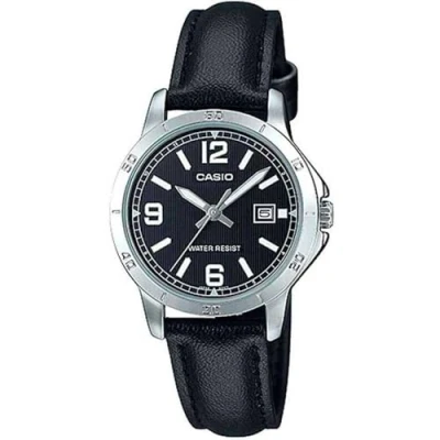 Image de Montre Femme CASIO Collection LTP V004L 1B Quartz Analogique Bracelet Cuir Noir