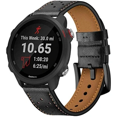 Image de Axcellent Compatible avec Garmin Forerunner 245 Bands/Forerunner 245/645 La Musique,20mm Bracelet de Sport Remplacement en Cuir Classique pour Femmes GPS Running Watch.
