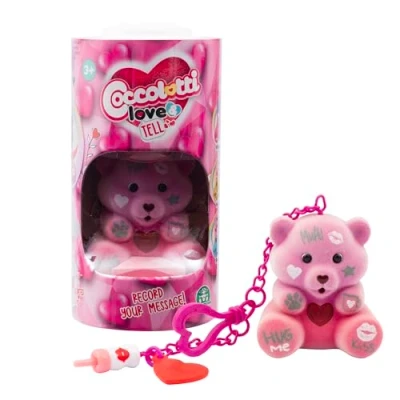 Image de Coccolotti, Ourson intéractif Love &amp; Tell, Effets sonores et Lumineux, Modèle Valentine, pour Les Enfants à partir de 3 Ans, CCL156, Bicolore