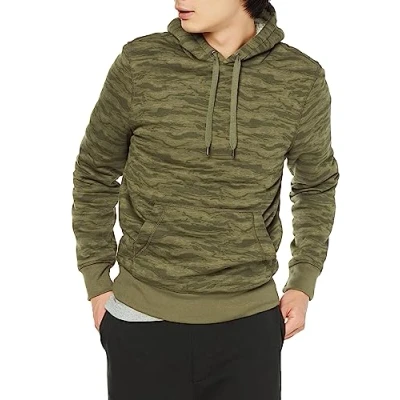 Image de Amazon Essentials Sweat à Capuche avec Doublure Sherpa Homme, Vert Foncé Camouflage, M
