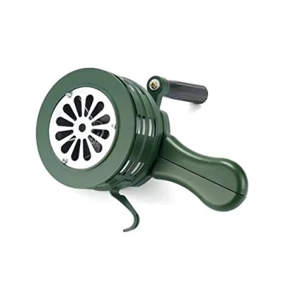 Image de QWORK® Sirene Alarme avec manivelle, 110 DB, Alliage d&#039;aluminium, pour Les usines, écoles et lieux publics