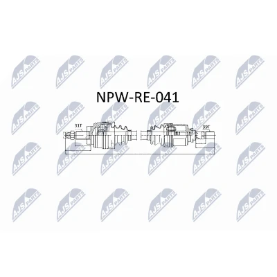 Image de NTY NPW RE 041 Arbre de transmission Essieu avant Boîte vitesses manuelle, automatique, manuelle à 6