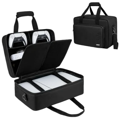 Image de IVODEELA Sac PS5 Transport,Sac pour PS5,Sac de Rangement Compatible avec la Console et Disk,Digital Edition,Sac à Main Manette,Jeux,Casque Jeu,Base Accessoires,Noir