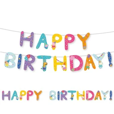 Image de amscan Peppa Pig Bannière pour fête d&#039;anniversaire 3,2 9918344