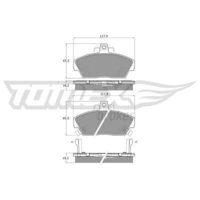 Image de TOMEX brakes TX 11 39 Jeu de plaquettes frein Essieu avant avec indicateur d&#039;usure ROVER: 200 3/5 portes, Cabriolet, 400 portes