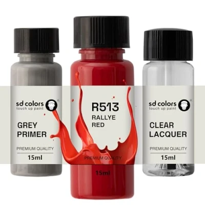 Image de SD COLORS RALLYE RED R513 Peinture de retouche 15 ML pour réparation des rayures Codes couleur Rouge (Rallye) (Peinture + Primer Laque)