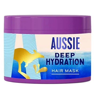 Image de Aussie Deep Hydration Masque Vegan Hydratation Intense Pour Cheveux Très Secs, Épais Et Bouclés À L’Huile D’Avocat, De Jojoba Noix Macadamia, 450 ml