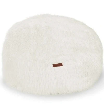 Image de Green Bean© Pouf Rond Aspect Fourrure en 3 Couleurs avec Remplissage Dimensions 45 x 25 cm complément Parfait du Cube crème