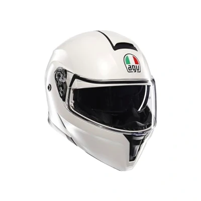 Image de AGV Streetmodular ECE 22 06 Mono, Casque De Moto Modulable Homologué P/J avec Pare Soleil, Blanc Materia Mat, XL