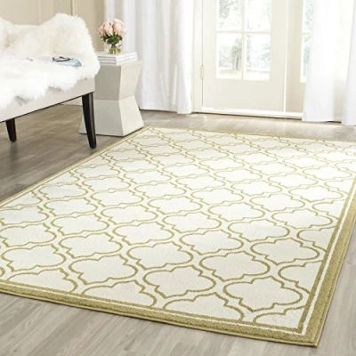 Image de Safavieh Grand Tapis de Salon rectangulaire pour Une Utilisation en intérieur, Polypropylène, Ivoire/Vert Clair, 120 X 180 cm