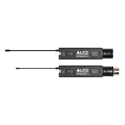 Image de Alto Professional Stealth 1 Système audio UHF XLR mono sans fil, émetteur et récepteur pour haut parleurs actifs, mixeur micros dynamiques, Noir