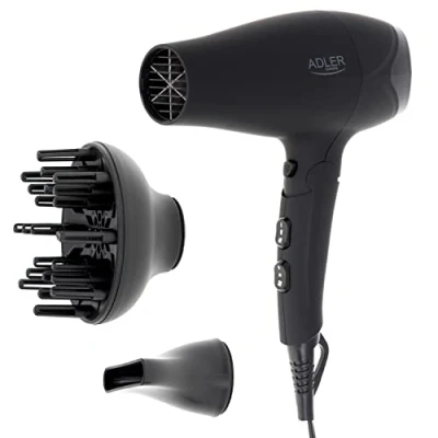 Image de Adler AD 2267 Sèche cheveux boîtier en caoutchouc 2100W + diffuseur