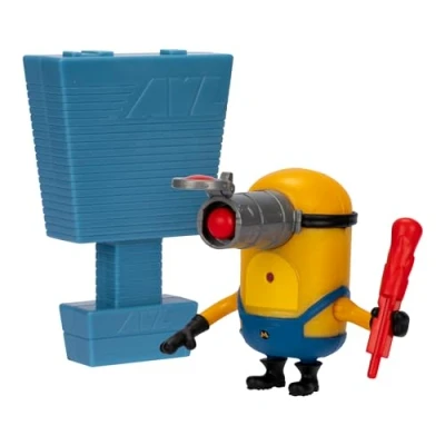 Image de Minions Despicable Me 4 Launch &amp; Blast Mega Mel Action Figure Push Down on Mel&#039;s Head to Fire His Blaster Collect All 5 with A Different Play Feature and Accessories