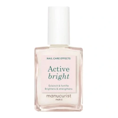 Image de Manucurist Vernis à Ongles Soin Réparateur Eclaircissant Active Bright Blanc Bio Sourcé Durcisseur Ongle Extra fort, Transparent Blanchissant