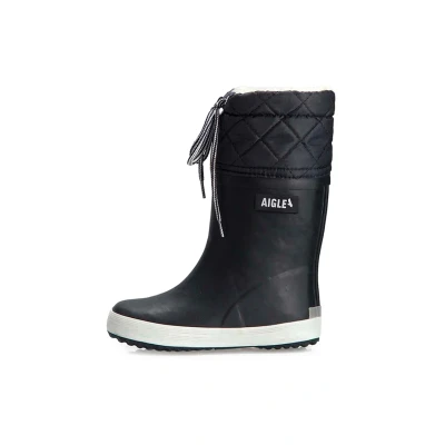 Image de Aigle Giboulee Unisex Bottes en Caoutchouc pour enfants, Taille: 24, Marine/blanc naturel