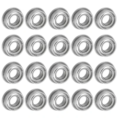 Image de uxcell MF84ZZ Lot de 20 roulements à billes bride double blindage en acier chromé 4 x 8 3 mm