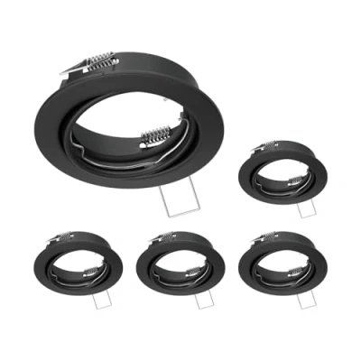 Image de ledscom.de 5 cadres d&#039;encastrement au plafond FERE, rond, pivotant, noir mat