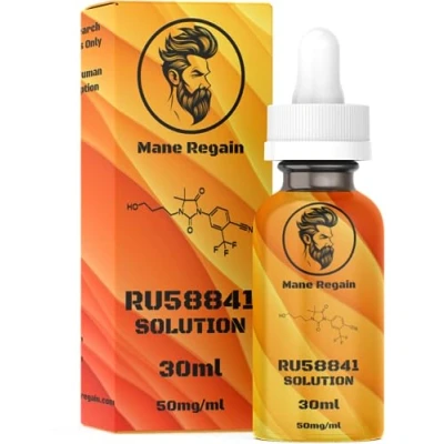 Image de Mane Regain RU58841 Solution 5% (50 mg/ml) Bloqueur DHT Traitement avancé contre la perte de cheveux Tonique anti androgène pour Favorise repousse des et prévient