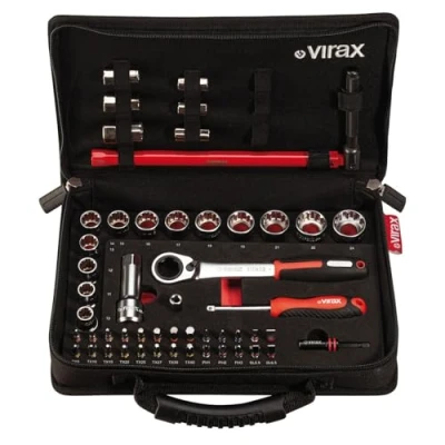 Image de Virax Plombi&#039;Box 51 pièces clé écrou robinet, douilles traversantes, embouts 1/4&#039; 310410